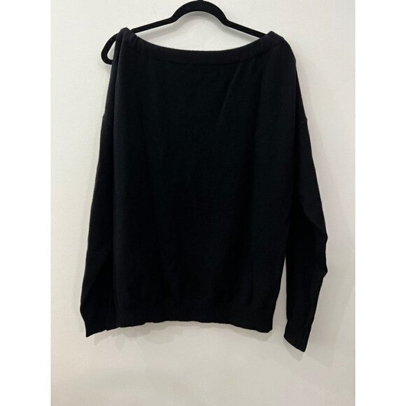 NWOT Vince Size L 100% Cashmere Cold Shoulder Tunic - Black MSRP $234 - Picture 10 of 12